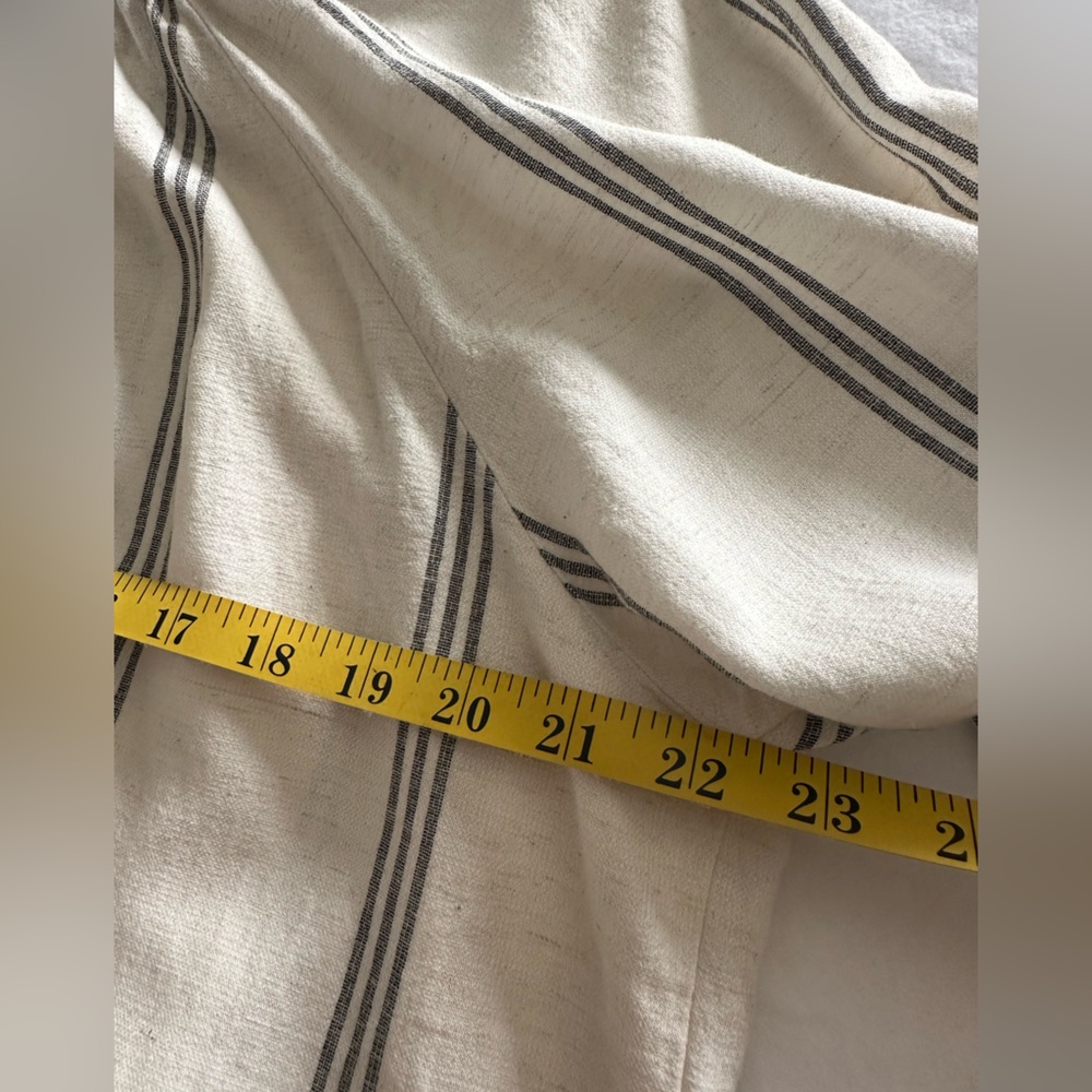 Zara Black and Cream Striped Blouse, size large - Picture 9 of 9